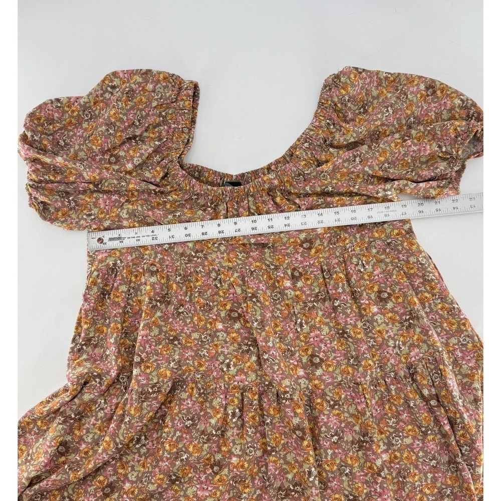 Wild Fable Women's Brown Floral Tiered Dress Size Large Cottage Boho Feminine - Picture 6 of 7